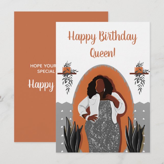 Grattis på födelsedagen, Black Woman, Houseplantor (Fram/baksida)