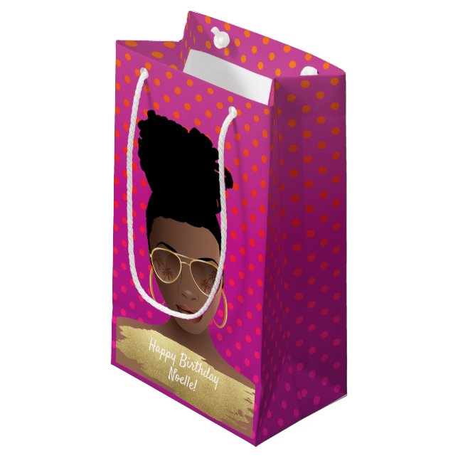 Grattis på födelsedagen! Black Woman w/Guld Shades (Framsidan Vinklad)