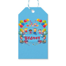 Grattis på födelsedagen Blått tema presentkort 