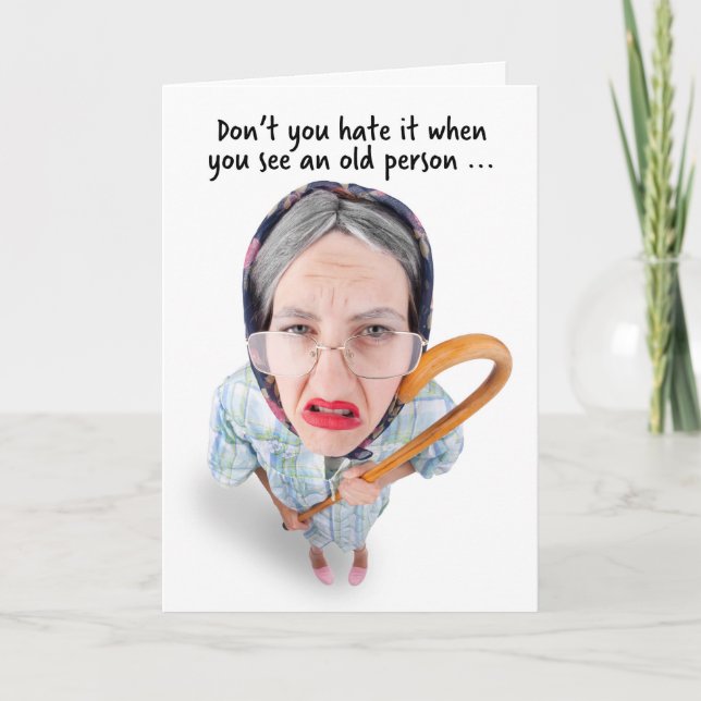 Grattis på födelsedagen blir äldre Humor Helgkort (Framsida)