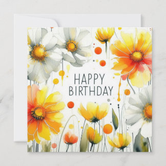 grattis på födelsedagen blomma ram kort