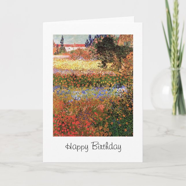 Grattis på födelsedagen, Blommar Garden Kort (Framsida)