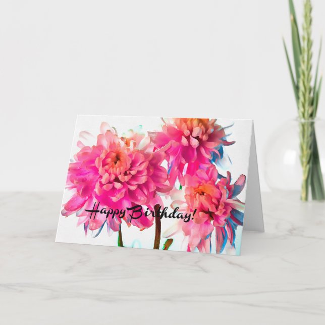 Grattis på födelsedagen blommar kortet kort (Framsida)