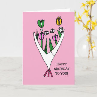 "Grattis på födelsedagen" Blommig födelsedags kort