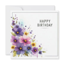 grattis på födelsedagen blommig kort 