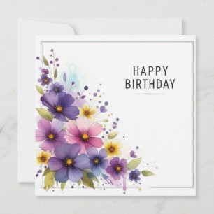 grattis på födelsedagen blommig kort