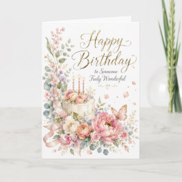 Grattis på födelsedagen Blommig tårkortsedel Kort