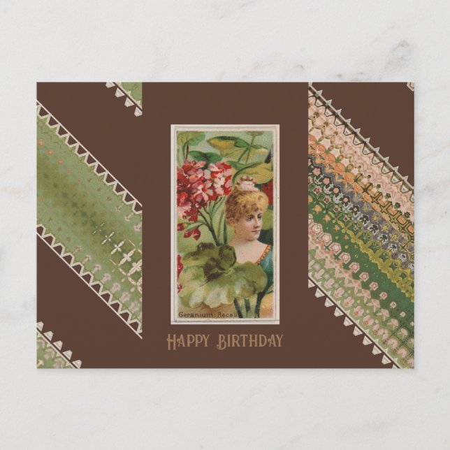 Grattis på födelsedagen Blommiga skönheter 42 Gera Vykort (Framsida)