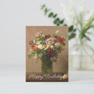 Grattis på födelsedagen - Blommigt Bouquet Frans Vykort