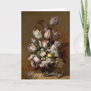 Grattis på födelsedagen - Blommigt Bouquet Neder Kort