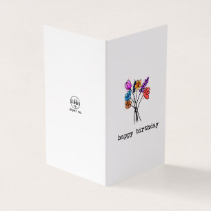 Grattis på födelsedagen Blommigt-mappat kortpaket Kort