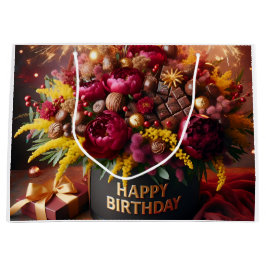 Grattis på födelsedagen, blommor och choklad, av N