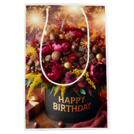 Grattis på födelsedagen, blommor och choklad, av N