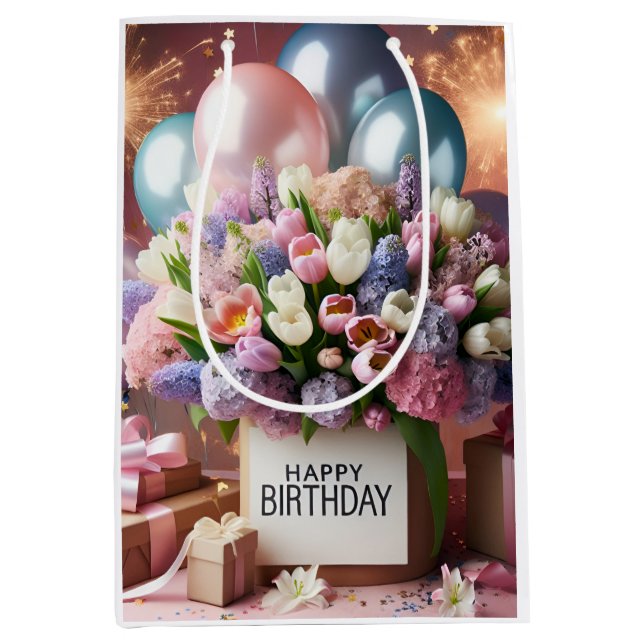 Grattis på födelsedagen, blommor och gåvor, av Nat (Framsidan)