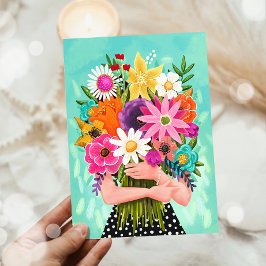 Grattis på födelsedagen Blomsterbukett Kvinna Mamm Kort