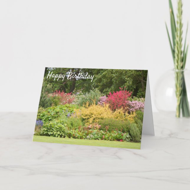 Grattis på födelsedagen: blomsterträdgården Skottl Kort (Framsida)