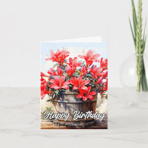 Grattis på födelsedagen Blooming Lily Flower Illus Kort