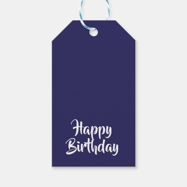 Grattis på födelsedagen Blue #26235C Gift-Märkre Presentetikett (Framsidan)