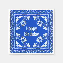 Grattis på födelsedagen Blue Bandana Pappersservett