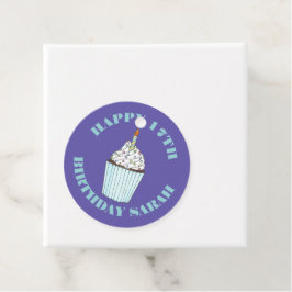 Grattis på födelsedagen Blue Cuptårta Sprinkles Fr Gåvor Etiketter