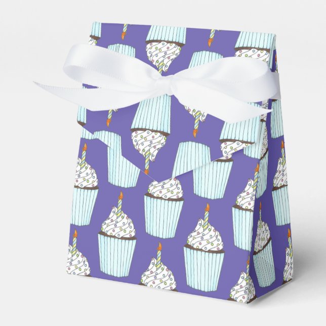 Grattis på födelsedagen Blue Cuptårta Sprinkles Fr Presentaskar (Framsidan Sidan)