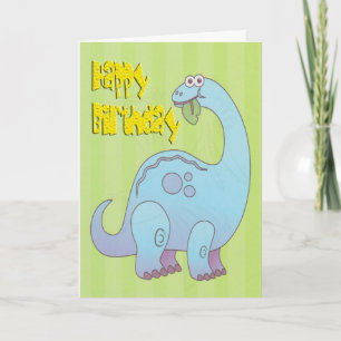 Grattis på födelsedagen Blue Dinosaur Kort
