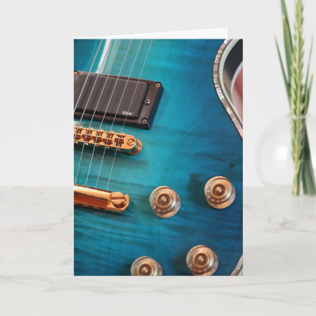 Grattis på födelsedagen - Blue Guitar Kort (Framsida)