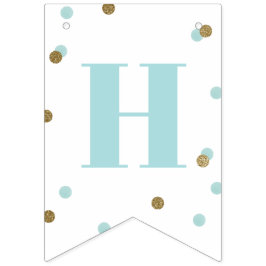 Grattis på födelsedagen Blue Guld Confetti första  Vimplar