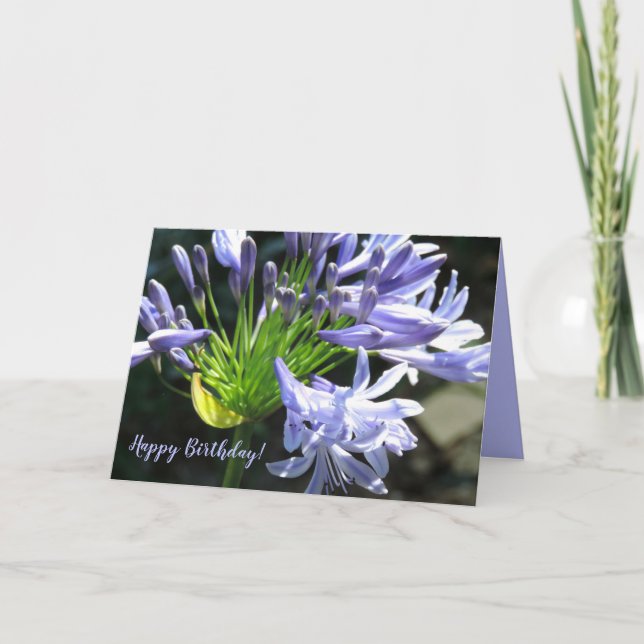 Grattis på födelsedagen Blue Lily på Nilkortet Tack Kort (Framsida)