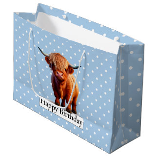 GRATTIS PÅ FÖDELSEDAGEN Blue LONG HAIR COW