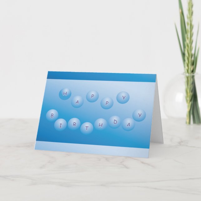 Grattis på födelsedagen Blue Orbs Kort (Framsida)