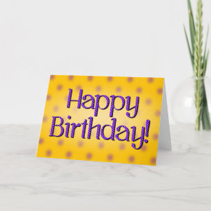 Grattis på födelsedagen Blue Polka Dot Text Gult B Kort