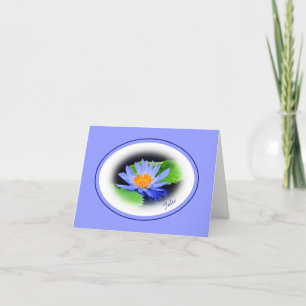 Grattis på födelsedagen Blue Vatten Lily Note Gree Kort