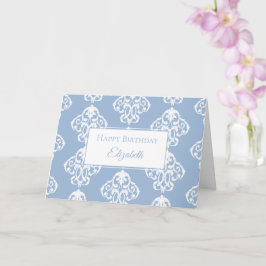 Grattis på födelsedagen Blue White Baroque Kort