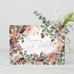 Grattis på födelsedagen Bohemian Garden Blommigt Kort