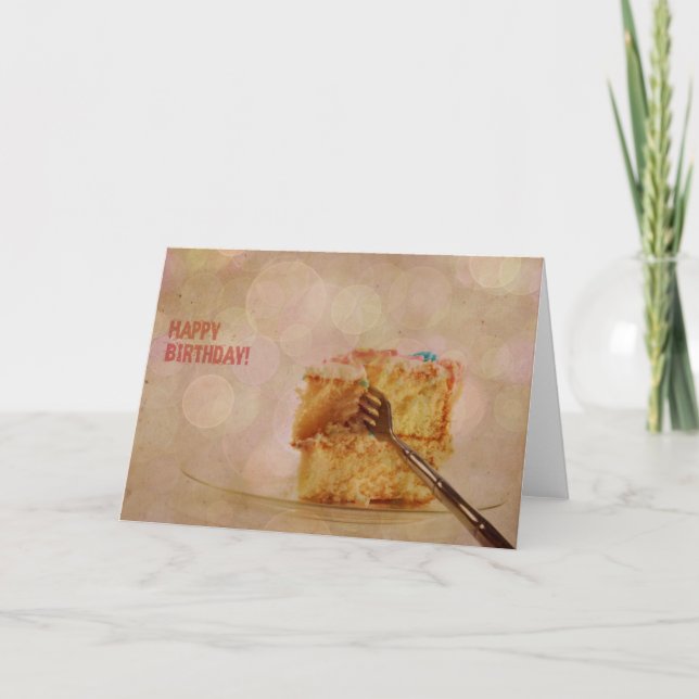 Grattis på födelsedagen Bokeh Cake Kort (Framsida)