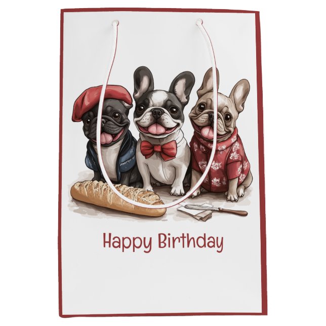 Grattis på födelsedagen Bonjour franska bulldoggar (Framsidan)