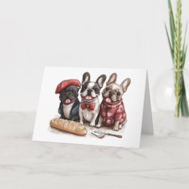 Grattis på födelsedagen Bonjour Franska Bulldoggar Kort