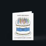 Grattis på födelsedagen Bonus Brother Kort<br><div class="desc">En stor vit födelsedagskalas som dekoreras med tända ljus och en blå båge runt den. Ord "Grattis på födelsedagen till min underbara bonusbror" följer med bilden.</div>