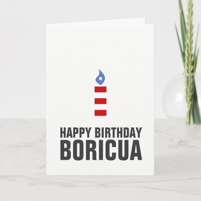 Grattis på födelsedagen Boricua, Puerto Rico Kort (Framsida)