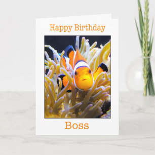 Grattis på födelsedagen Boss Clownfisk-kort Kort
