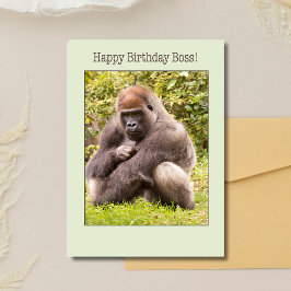Grattis på födelsedagen Boss Gorilla i naturkort Kort