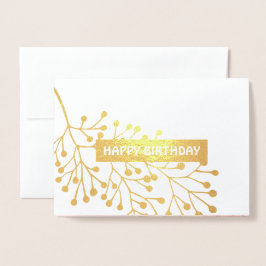 Grattis på födelsedagen. Botaniskt Rosa Peach Wate Folierat Kort