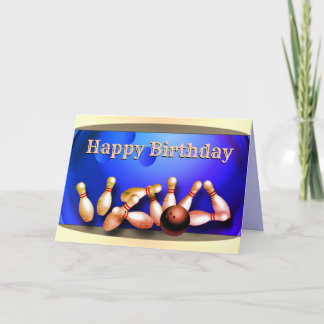 Grattis på födelsedagen Bowling Kort