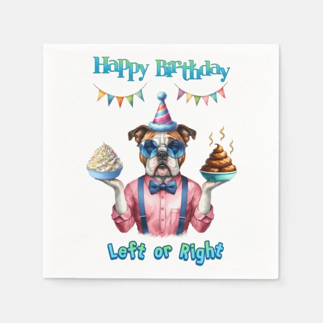 Grattis på födelsedagen Boxer Lämnat eller Höger b Pappersservett (Framsidan)