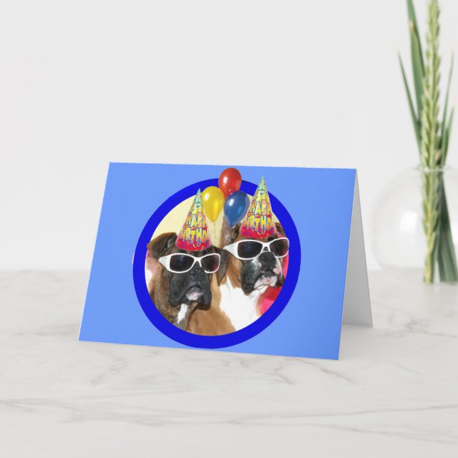 Grattis på födelsedagen Boxers hälsningskort Kort (Framsida)