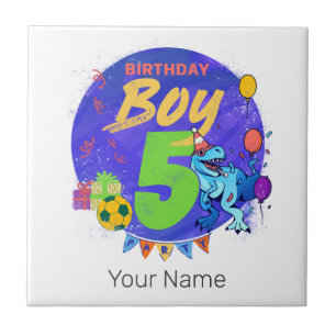 Grattis på födelsedagen Boy 5 femte födelsedag Din Kakelplatta