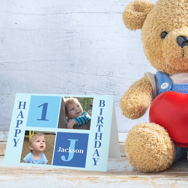 Grattis på födelsedagen Boy Cute Anpassningsbar Bl Kort (Skapare uppladdad)