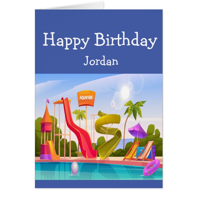 Grattis på födelsedagen Boy Girl Kärlek Vatten Par Hälsningskort (Framsidan)