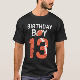 Grattis på födelsedagen Boys Baskestball 13Th Bask T Shirt